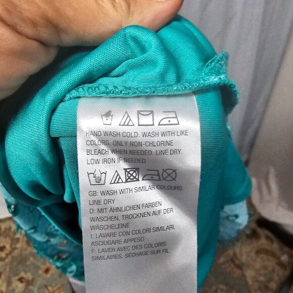 COPY - Isaac Mizrahi Live Green Lace Crochet Sleeveless Floral Boho Shift Dress… - Picture 11 of 13